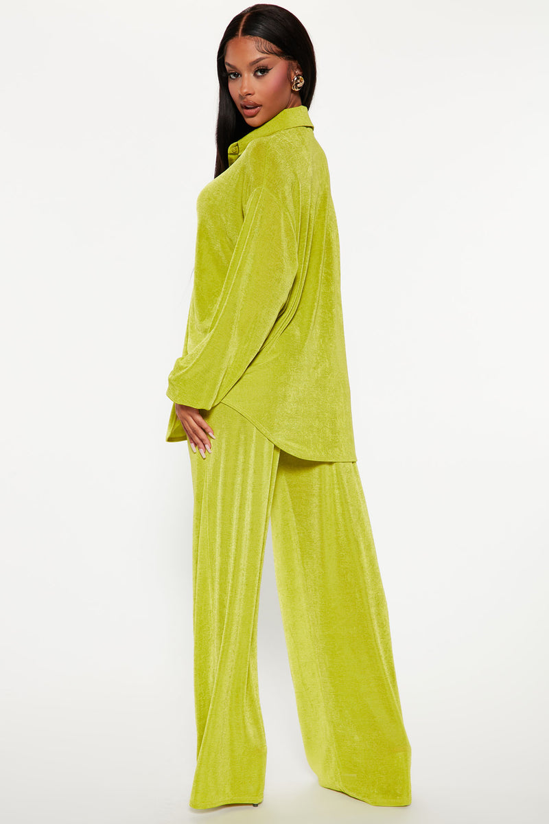 Sweet In Slinky Pant Set - Chartreuse | Fashion Nova, Matching Sets ...