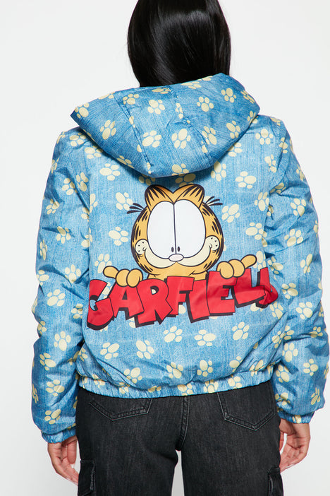 Garfield Denim Puffer Jacket Denim