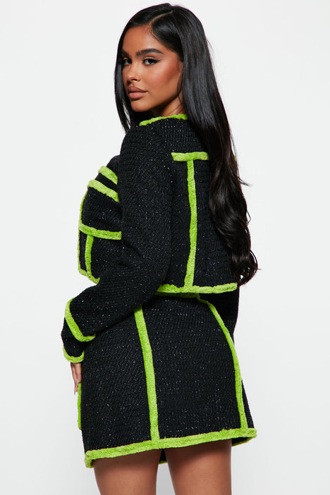 Downtown Tweed Skirt Set Black Green Fashion Nova Career
