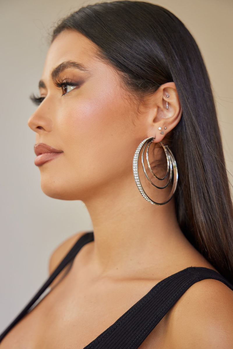 Keep Me In The Loop Hoops Silver Fashion Nova, Jewelry Fashion Nova