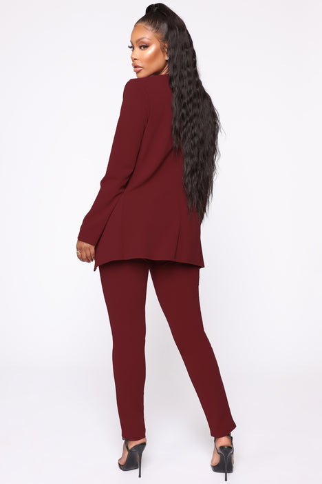 Burgundy blazer womens plus size best sale
