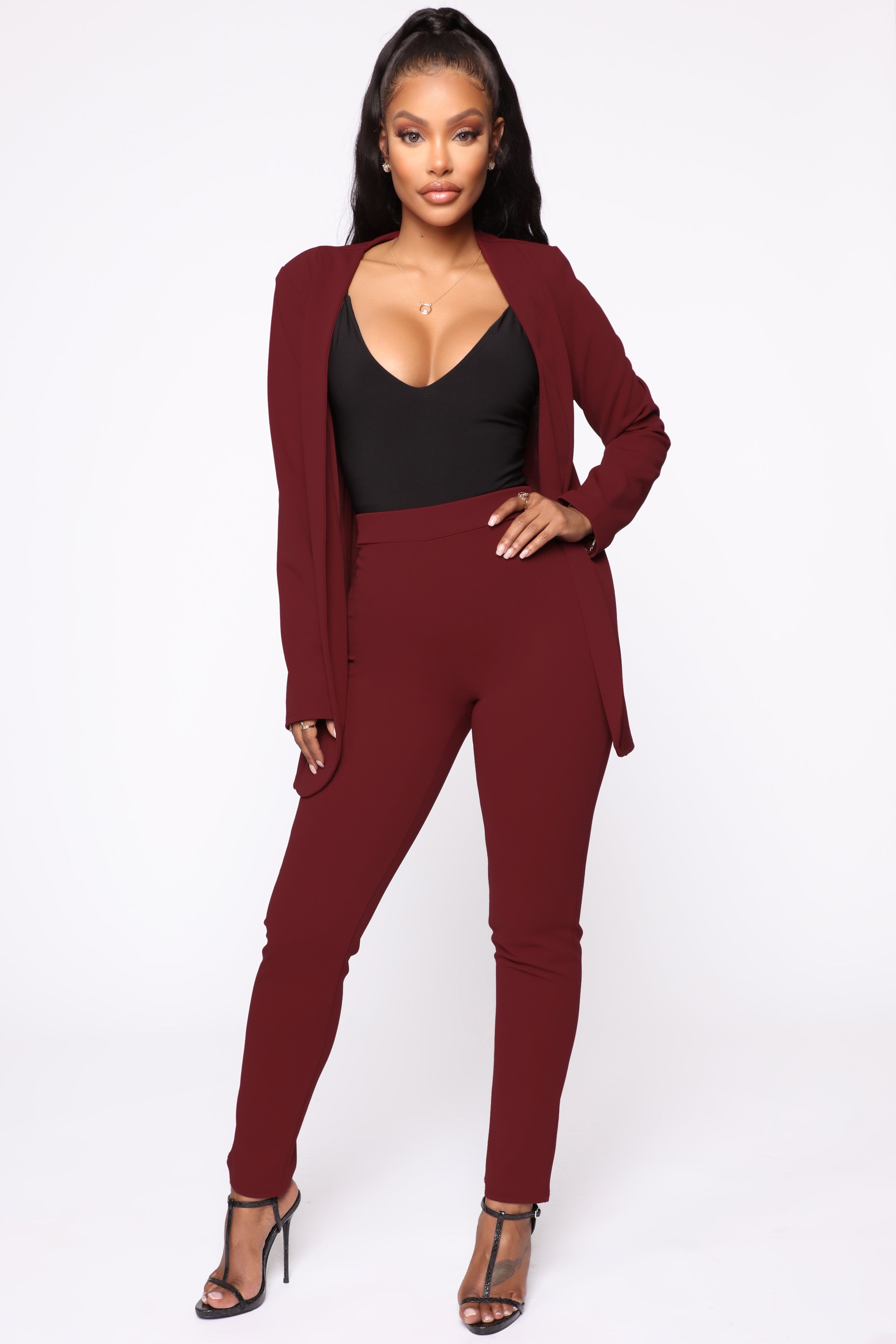 Burgundy blazer hotsell womens plus size