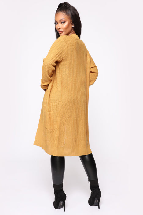 Throw It On Ribbed Cardigan Mustard Fashion Nova Sweaters