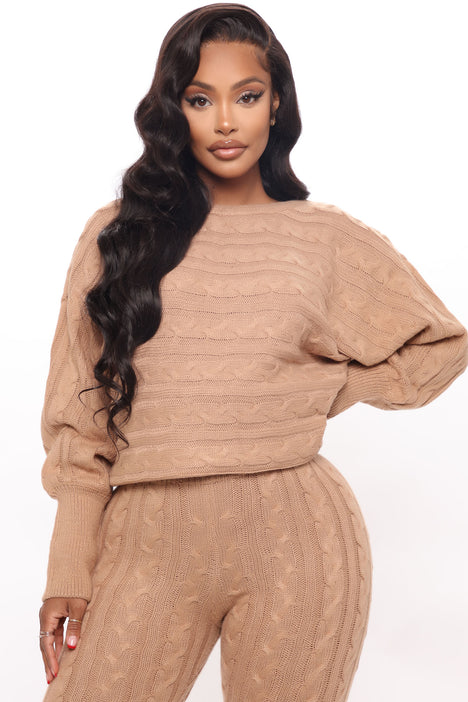 Got Me Chilled Down Sweater Set Mocha Fashion Nova Matching