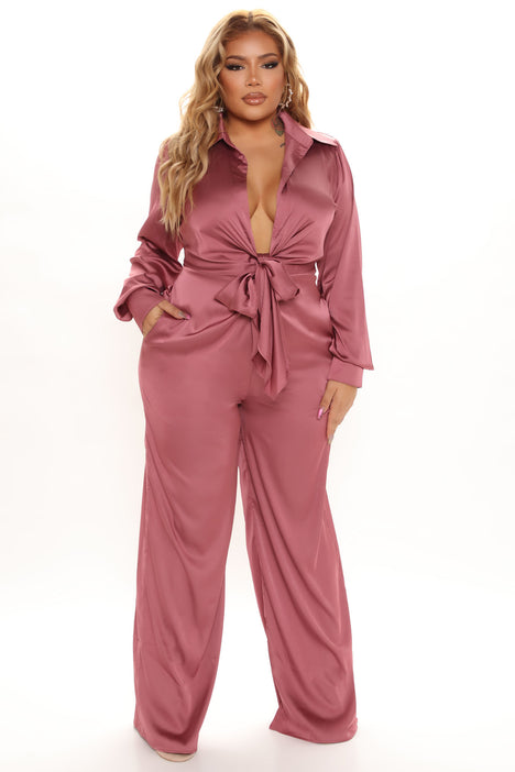 Satin jumpsuit fashion nova 2025