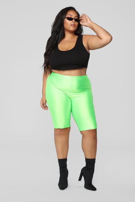 Plus size neon biker shorts sales