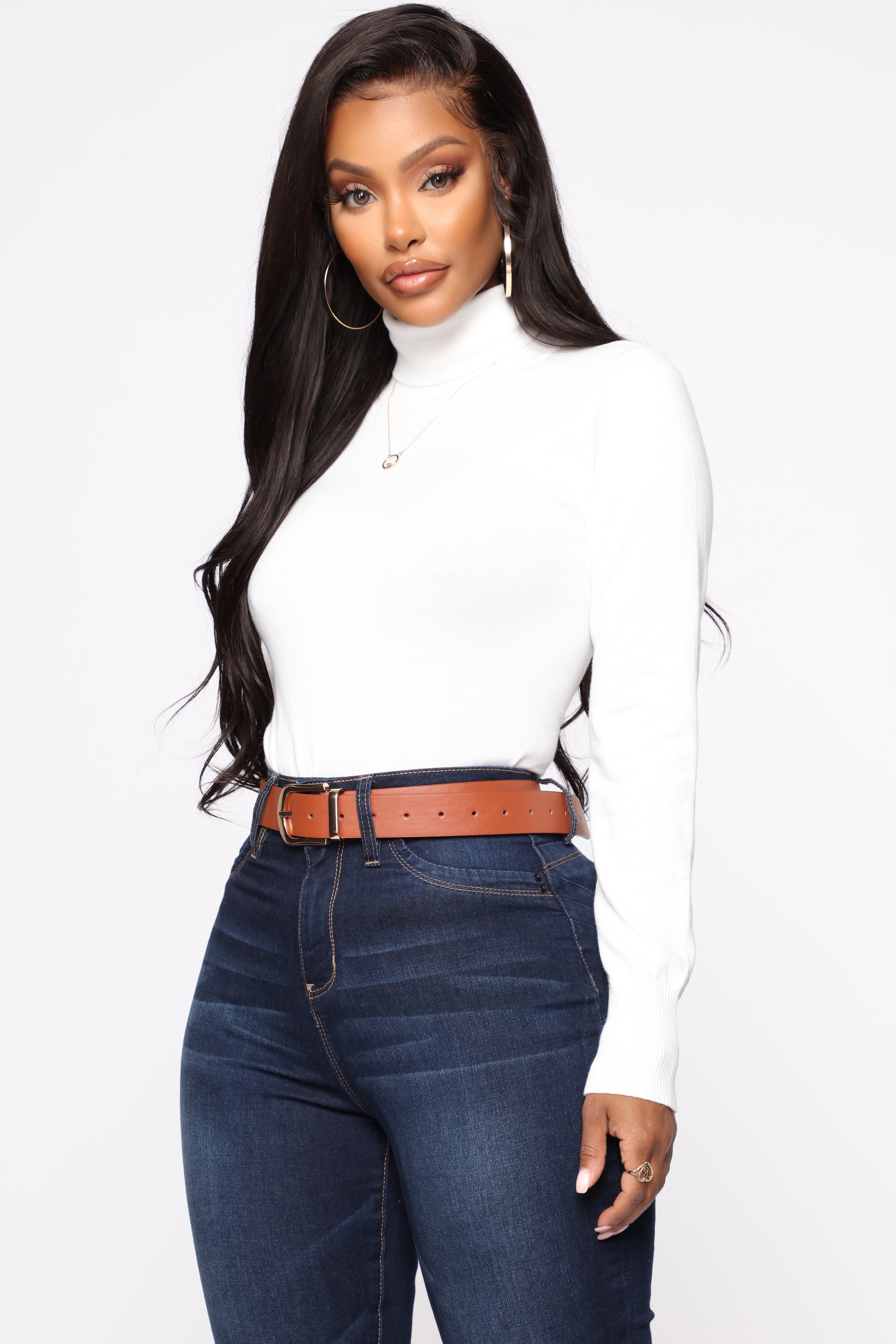 White ribbed turtleneck crop new arrivals top