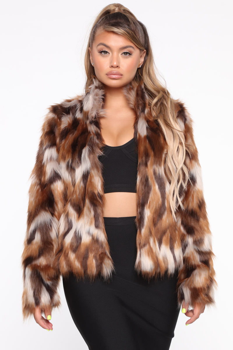 Boss Babe Faux Fur Jacket - Brown/combo | Fashion Nova, Jackets & Coats ...