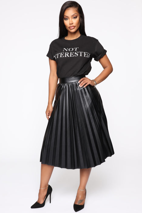 Picture Perfect Pleated Midi Skirt Black Fashion Nova Skirts