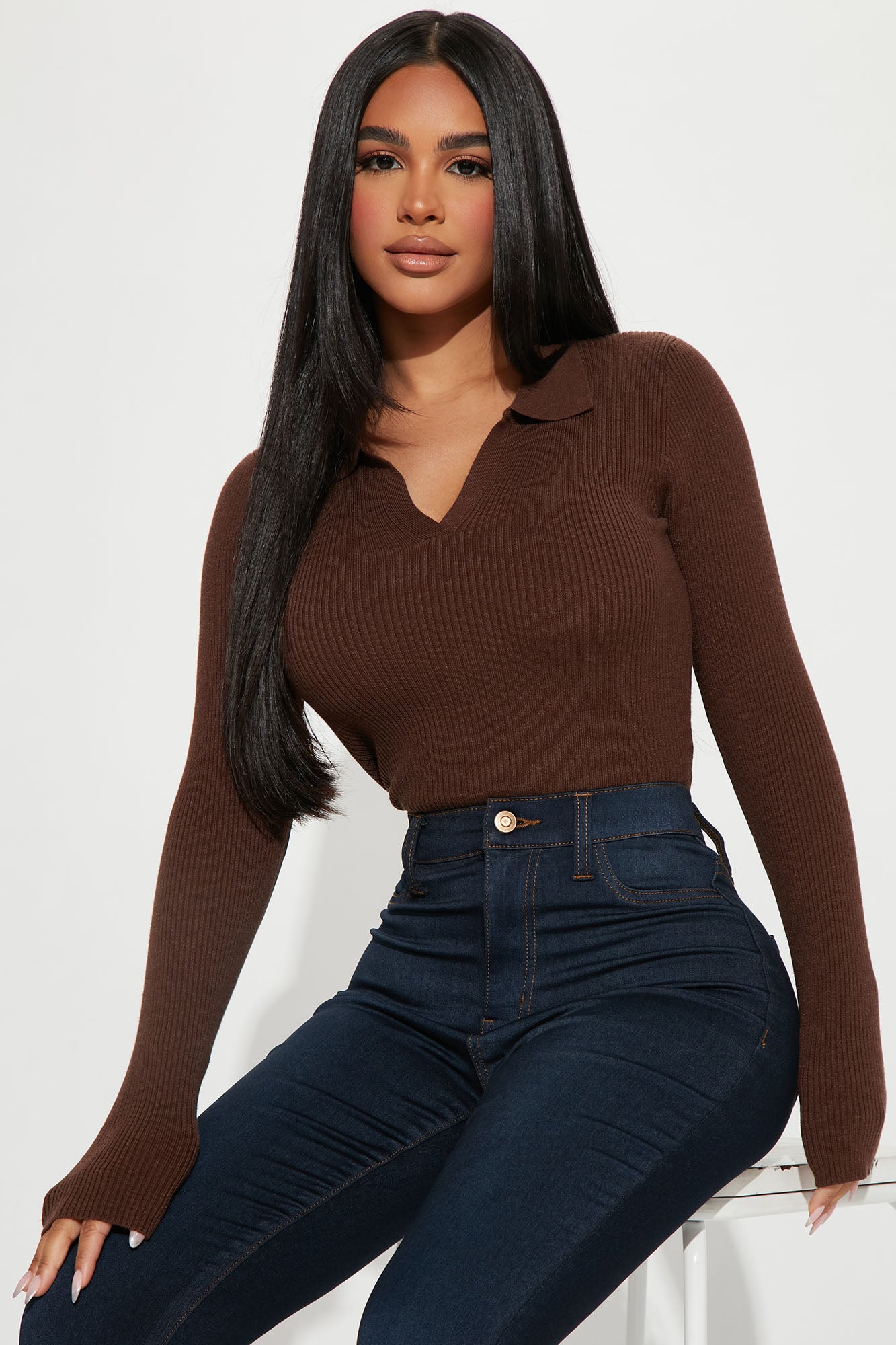 Amber Crop Sweater Chocolate Fashion Nova Sweaters Fashion Nova
