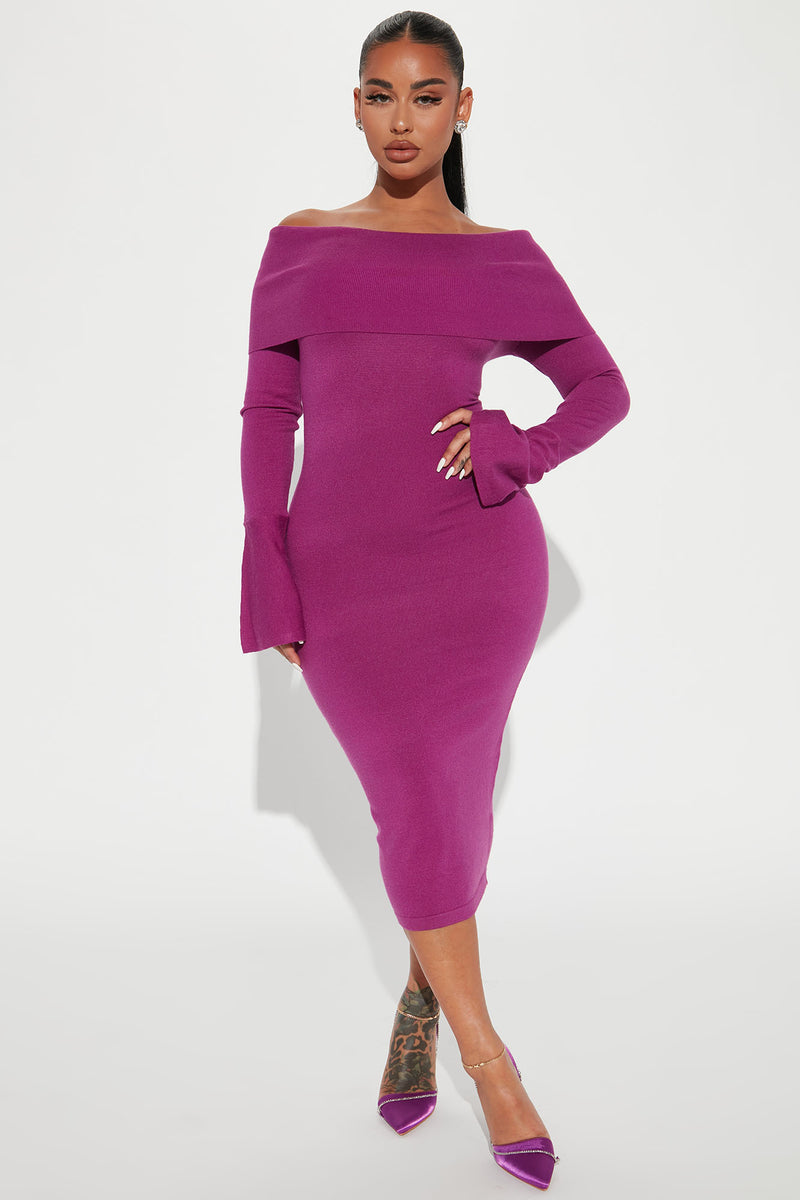 Miana Sweater Midi Dress - Magenta | Fashion Nova, Dresses | Fashion Nova