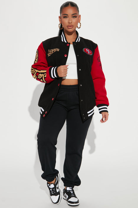 49ers Letterman Jacket Black Red Fashion Nova Jackets Coats