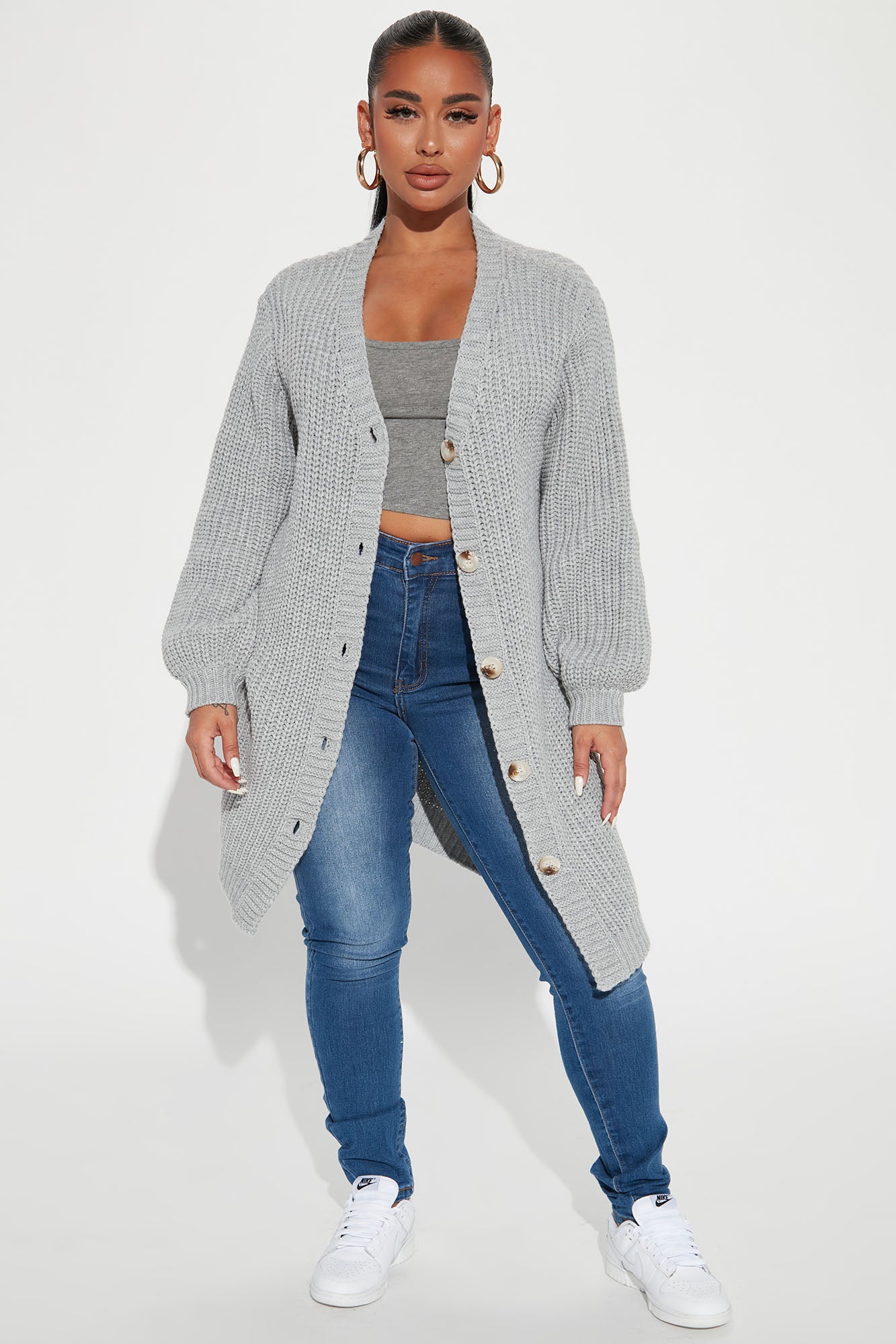 Cabin Stay Cardigan Sweater - Heather Grey