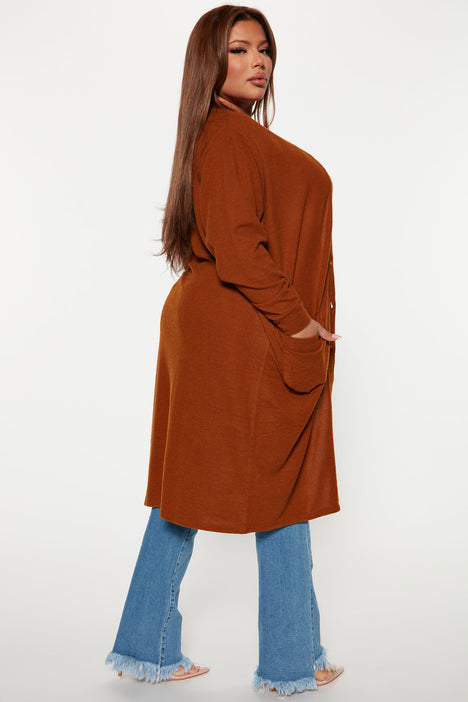 La Ville Duster Cardigan Rust