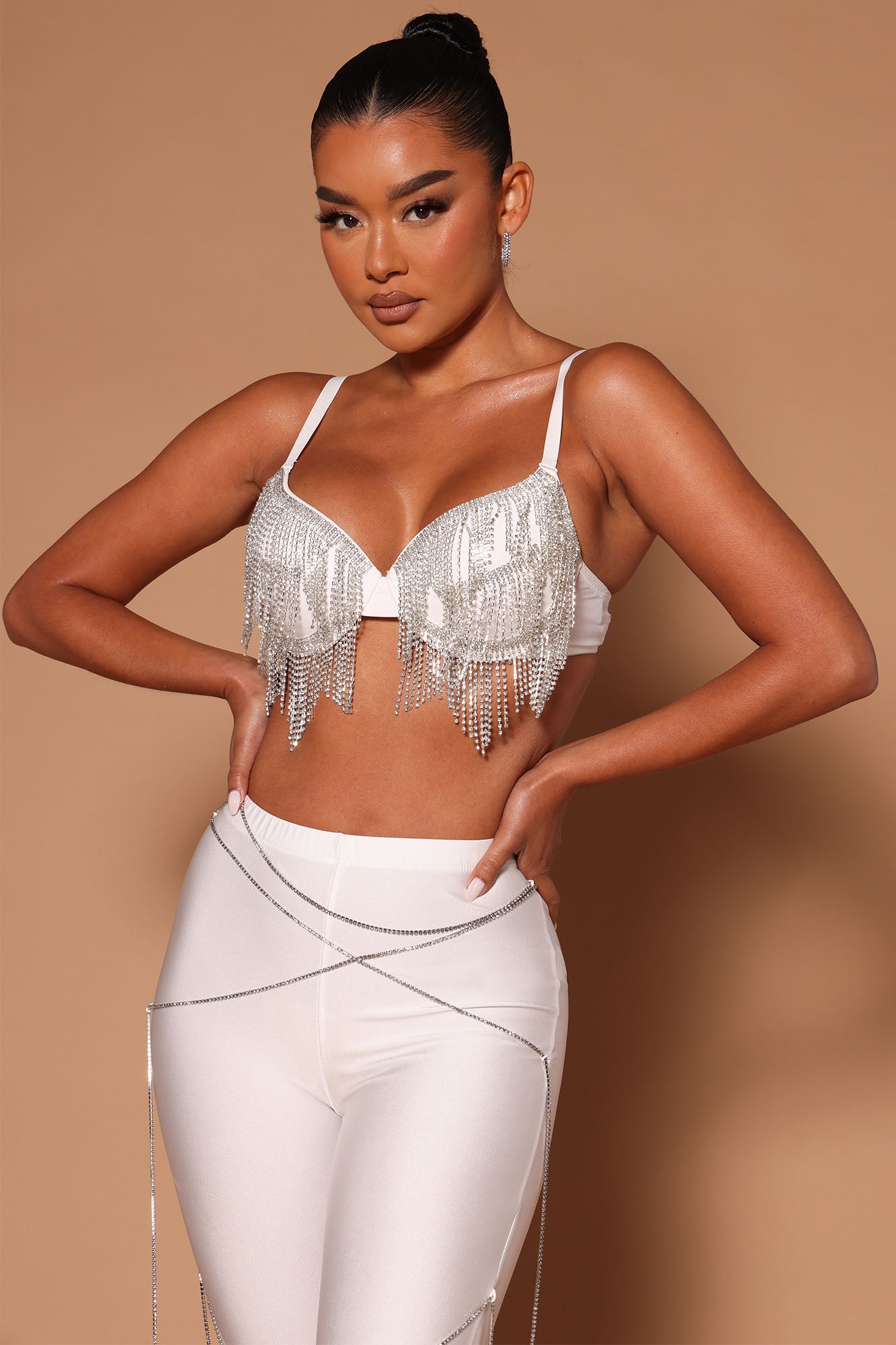 Rhinestone bustier bra hot sale