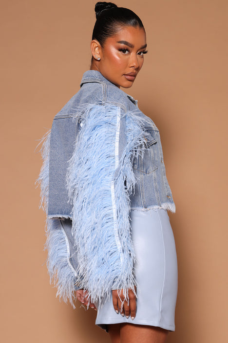 Denim jacket 2024 with feathers