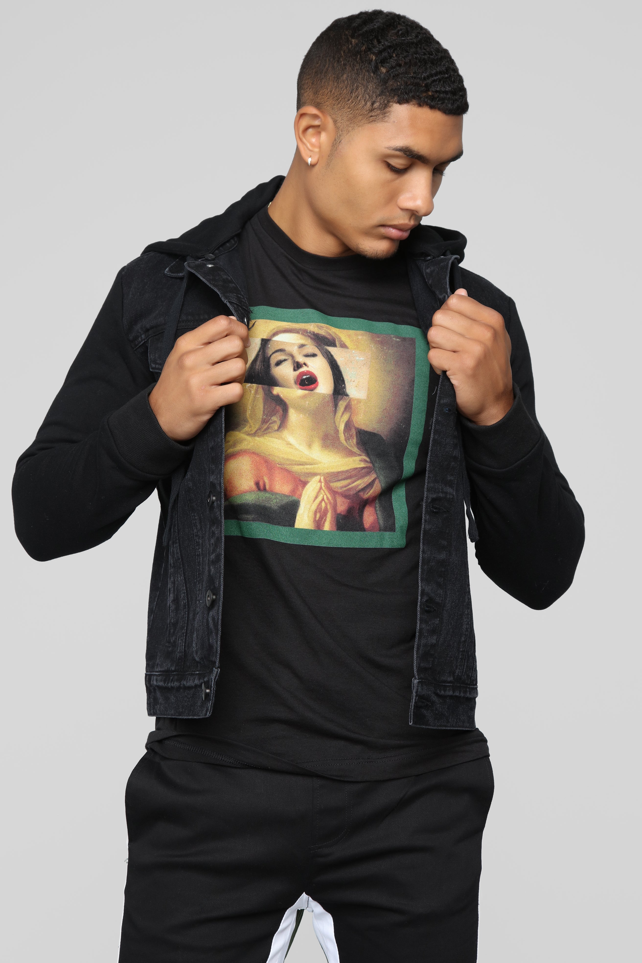 Fashion nova sales black jean jacket