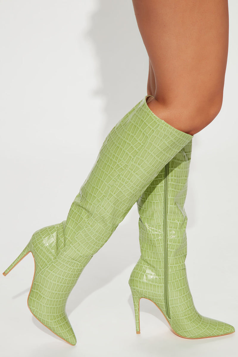 Sofia Knee High Boots - Green | Fashion Nova, Shoes | Fashion Nova
