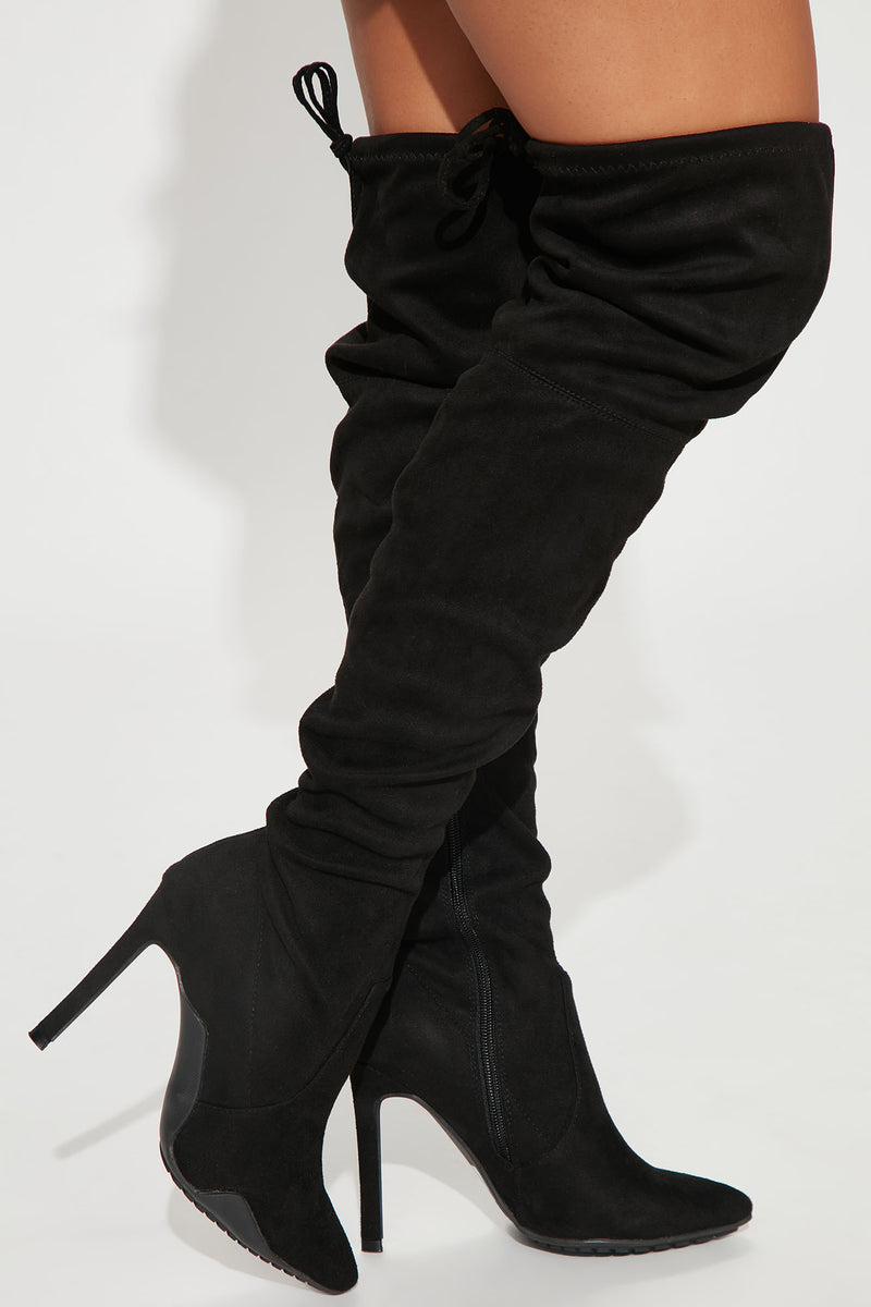 Cheyanne Over The Knee Boots - Black | Fashion Nova, Shoes | Fashion Nova