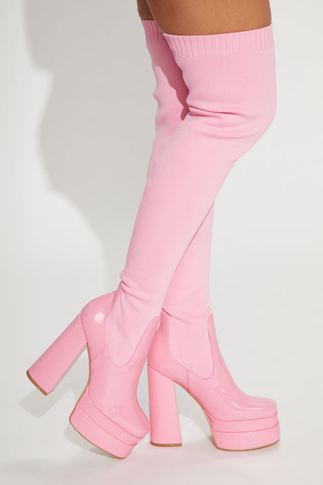 Alana Over The Knee Boots Pink Fashion Nova Shoes Fashion Nova