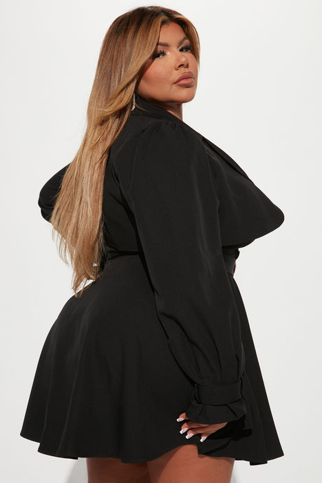 Angel Fit And Flare Mini Dress Black