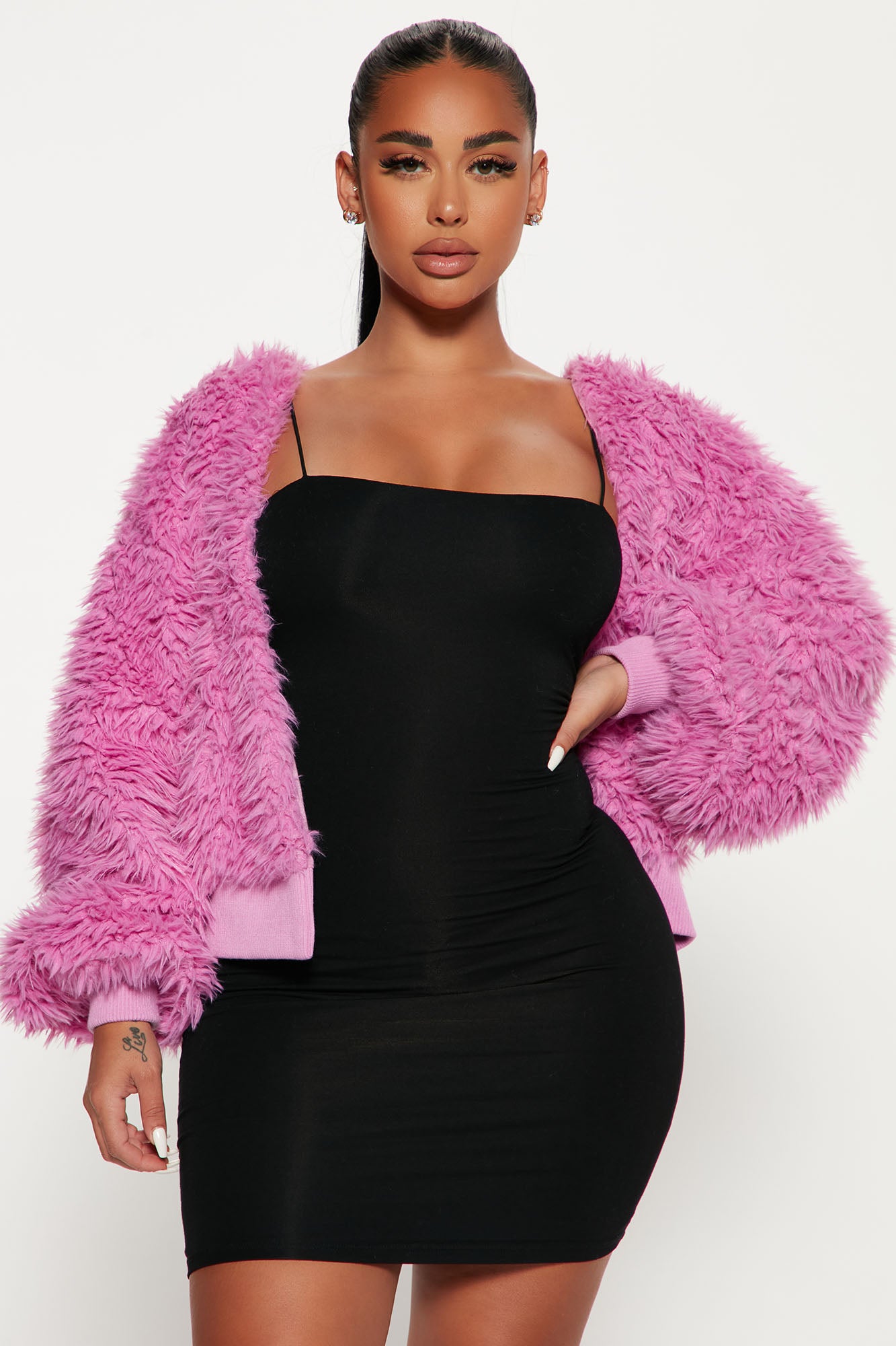 Faux fur rave coat shop