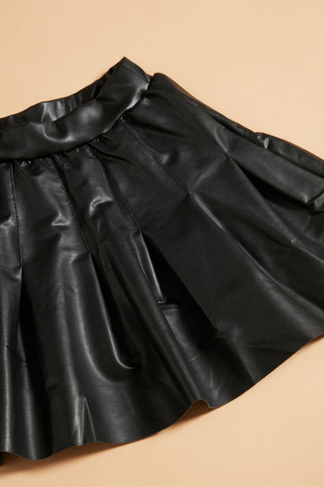 Leather pleated skirt 08 top