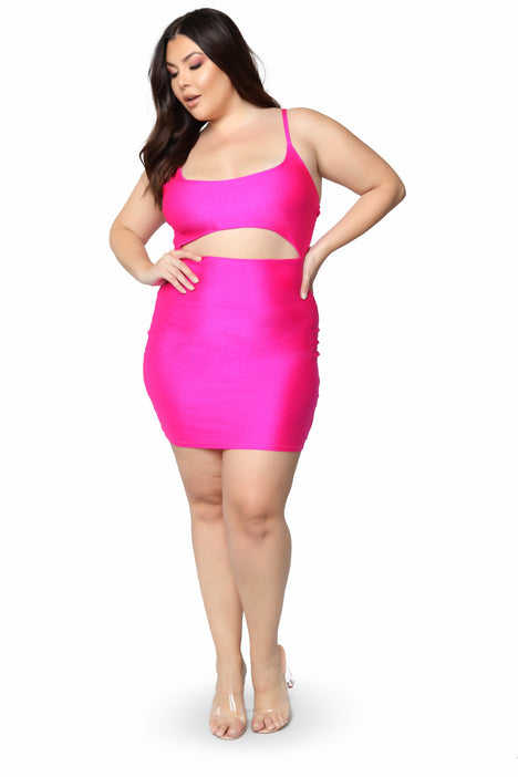 Cut To The Chase Mini Dress - Hot Pink, Fashion Nova, Dresses