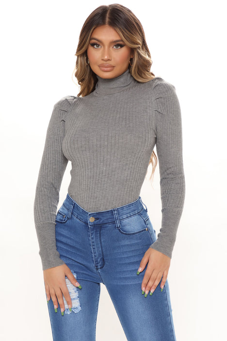 Get On With It Turtleneck Sweater Heather Grey Fashion Nova