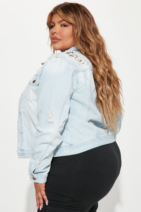 Iconic denim jacket fashion nova top