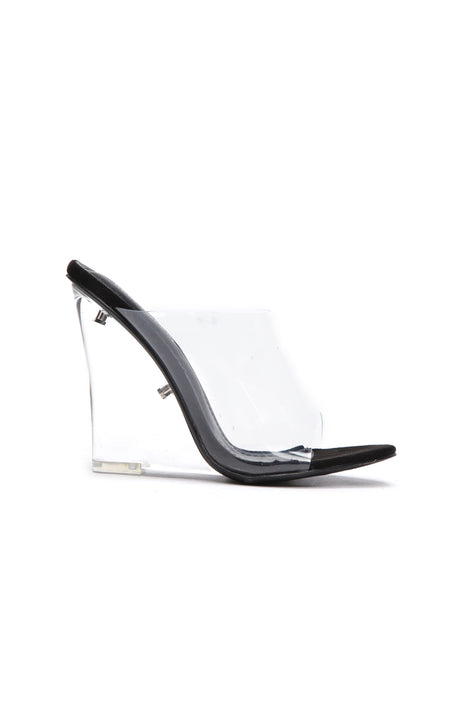 Glass edge heeled sandal sale
