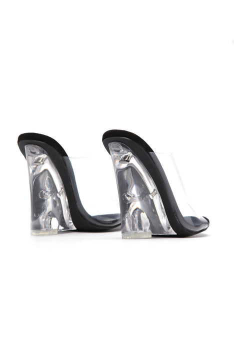 Glass edge heeled cheap sandal