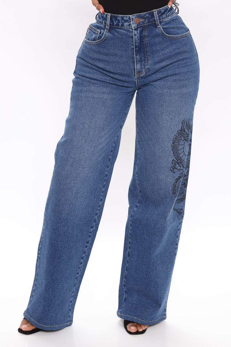 Dragon You Around Slouch Fit Jeans - Dark Wash | Fashion Nova, Jeans ...