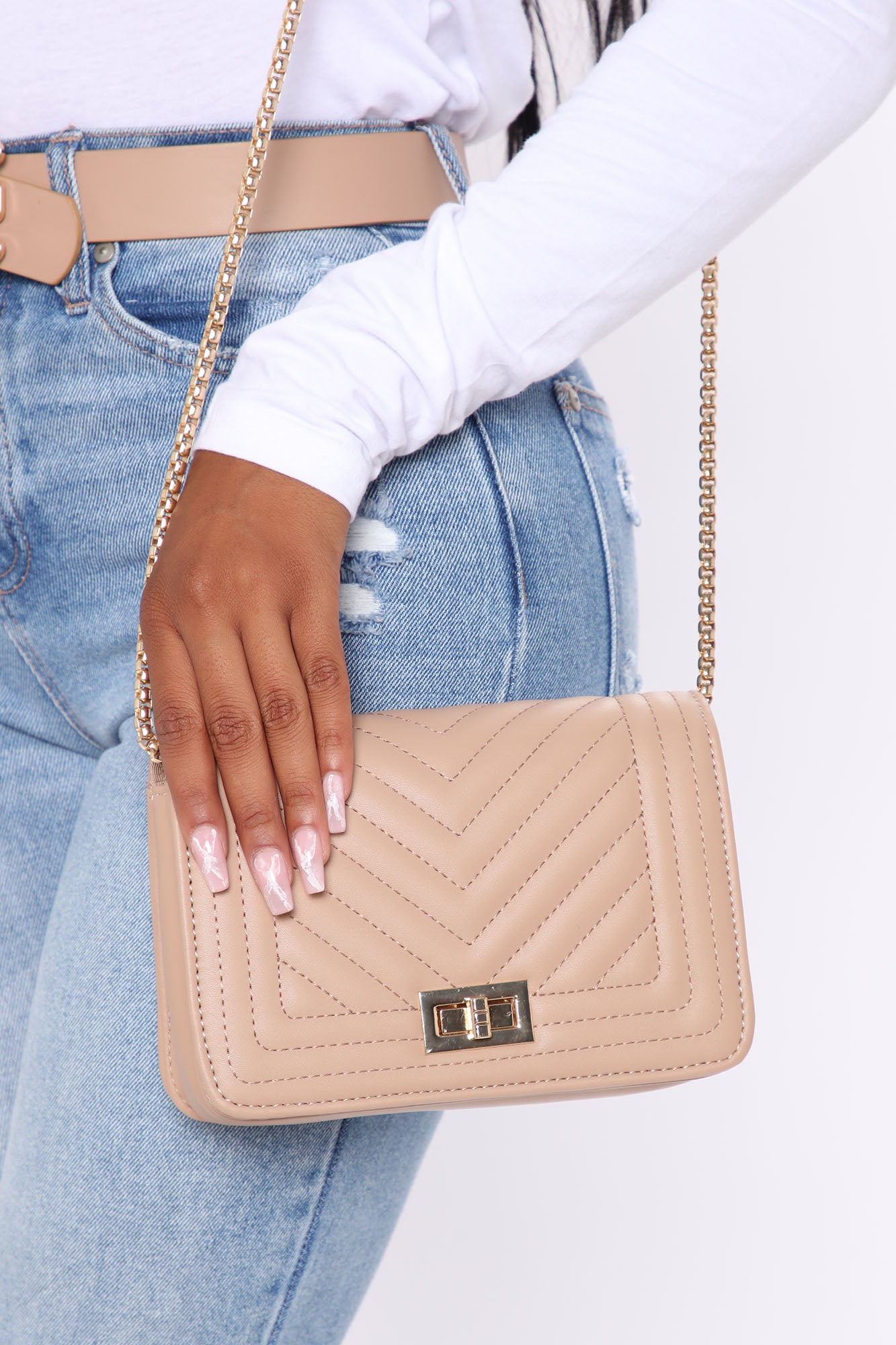 Nude cross body purse sale