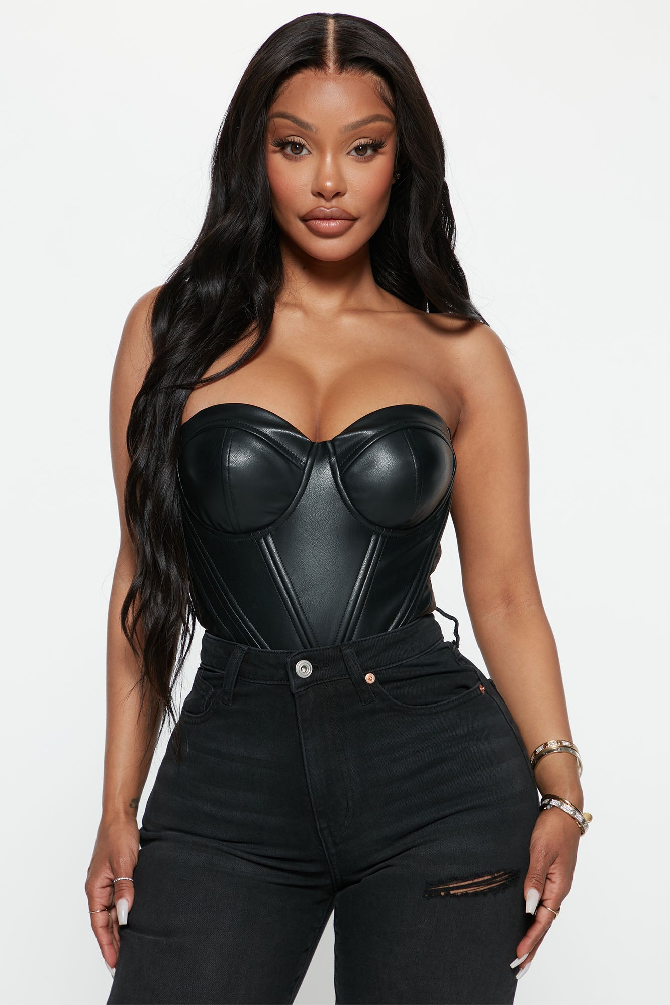 Pu bustier top online