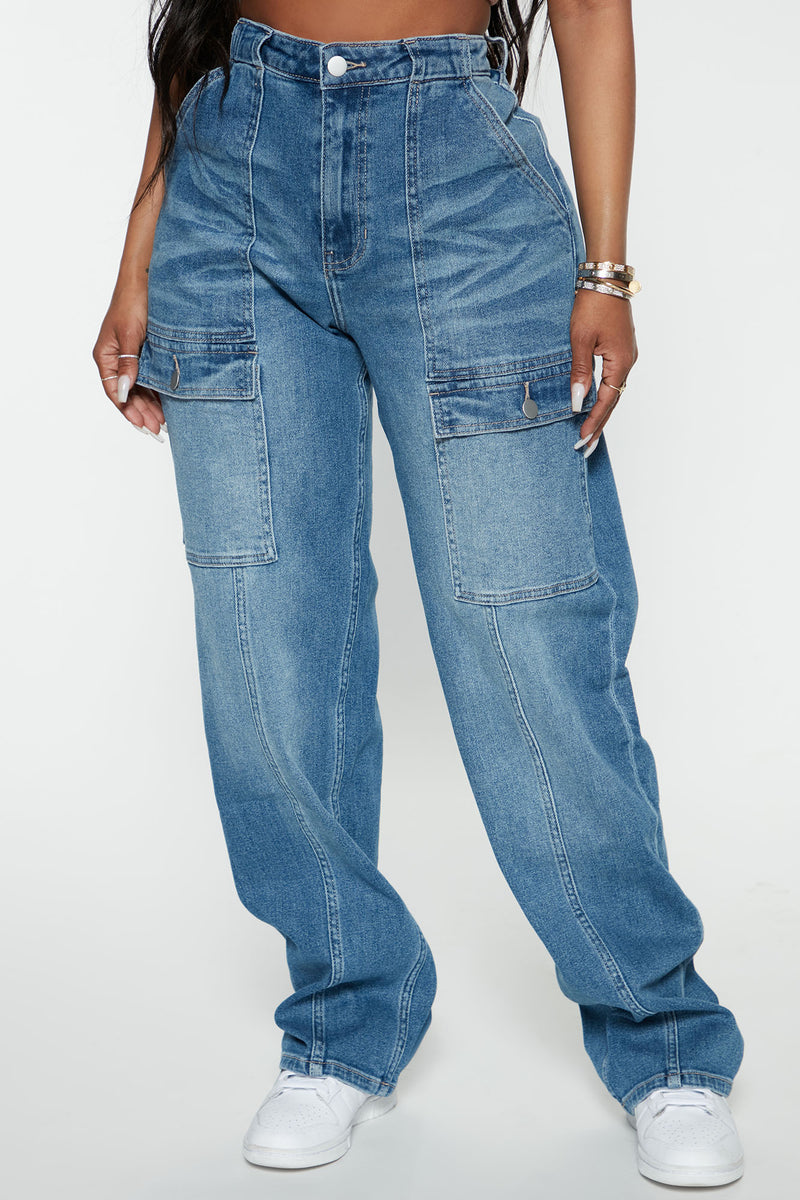 Up In Arms 90's Loose Cargo Jeans - Medium Wash | Fashion Nova, Jeans ...