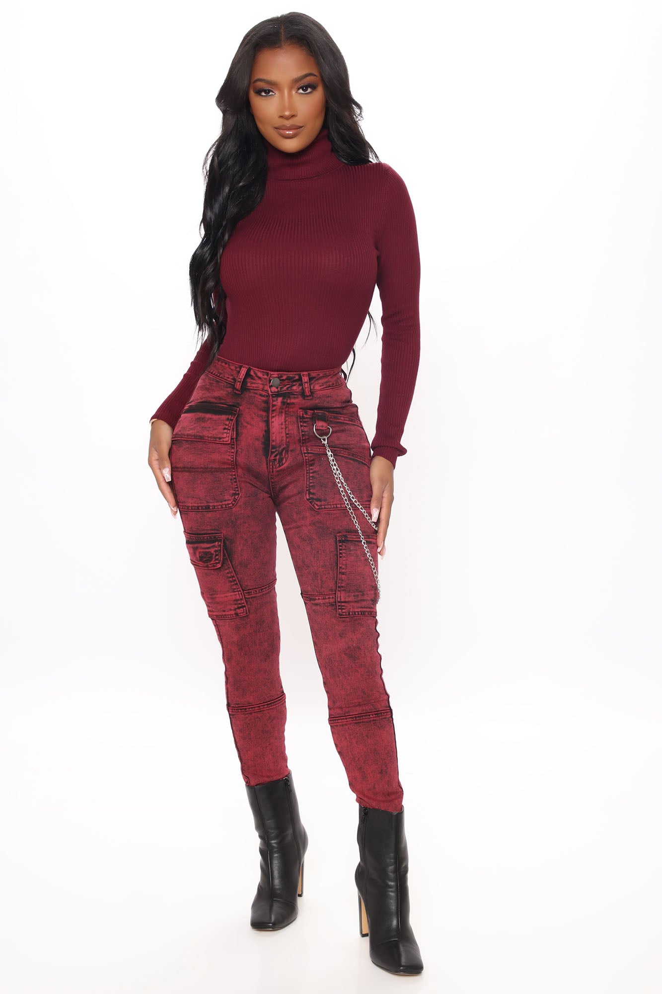 Off The Chain Cargo Jeans Red