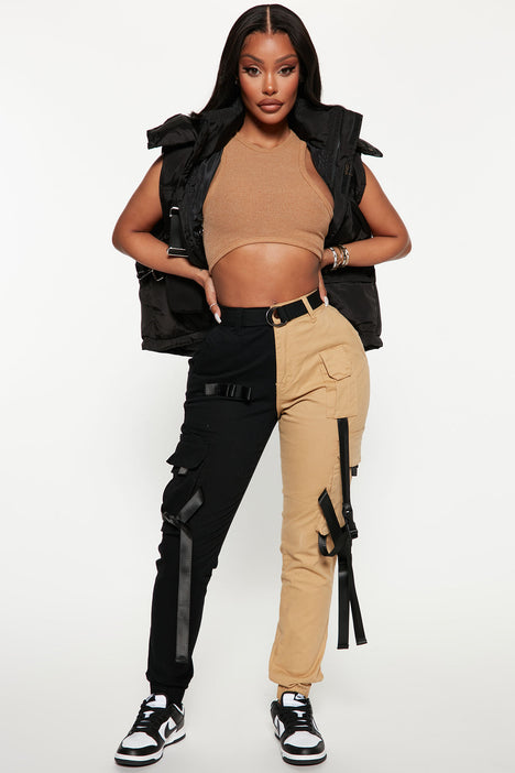 Fashion nova buckle pants sales
