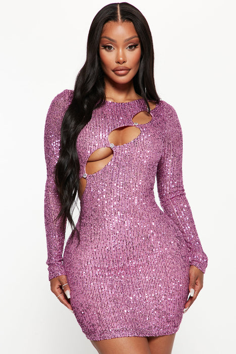Pink sequin deals dress fashion nova