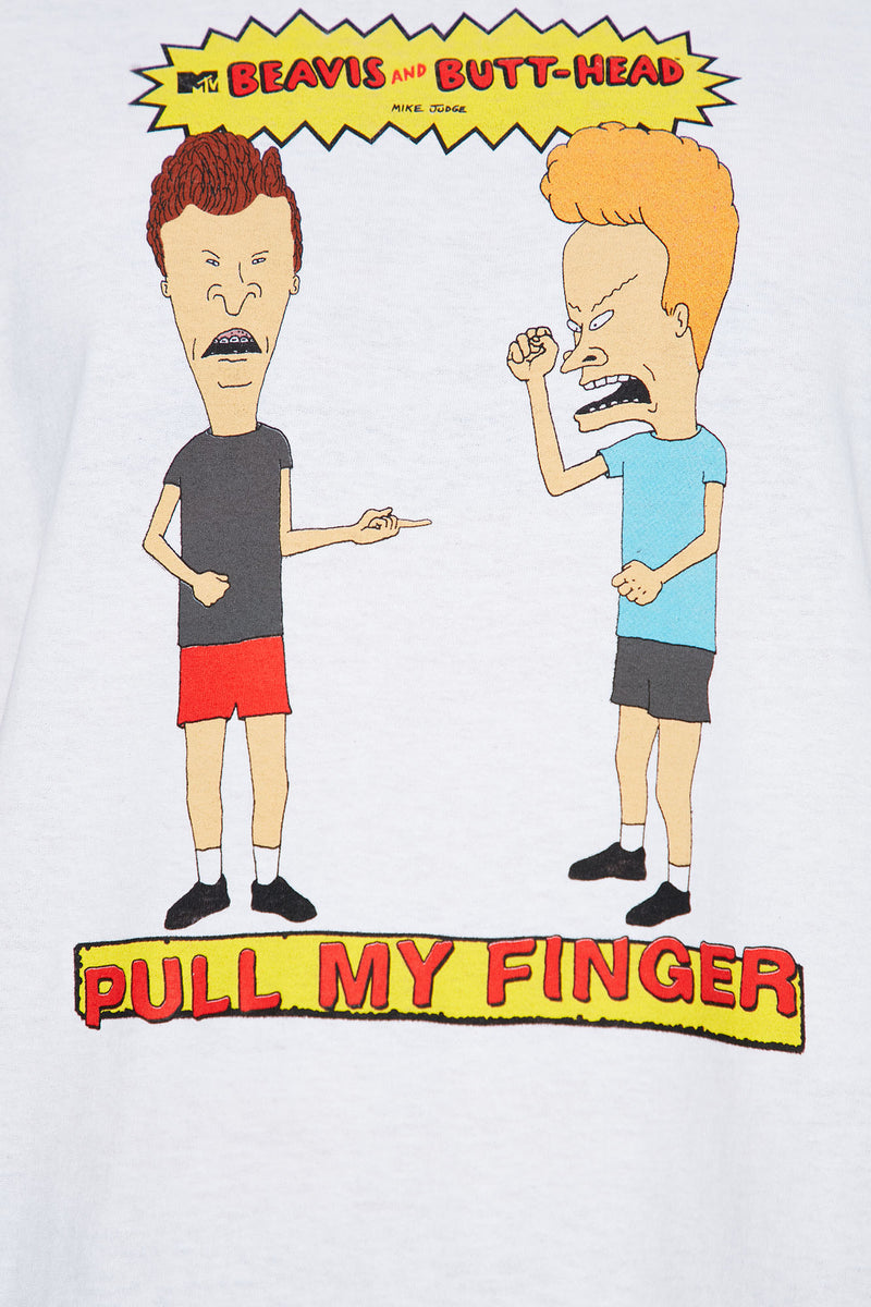 Beavis And Butthead Finger Short Sleeve Tee - White | Fashion Nova ...
