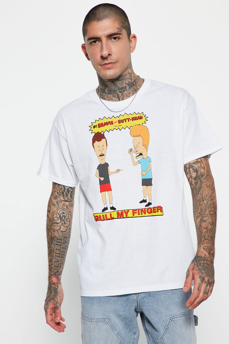 Beavis And Butthead Finger Short Sleeve Tee - White | Fashion Nova ...