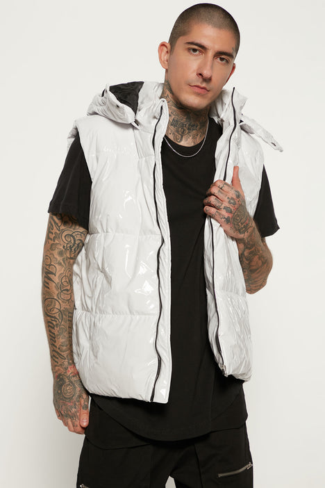 Almost There Hooded Puffer Vest White