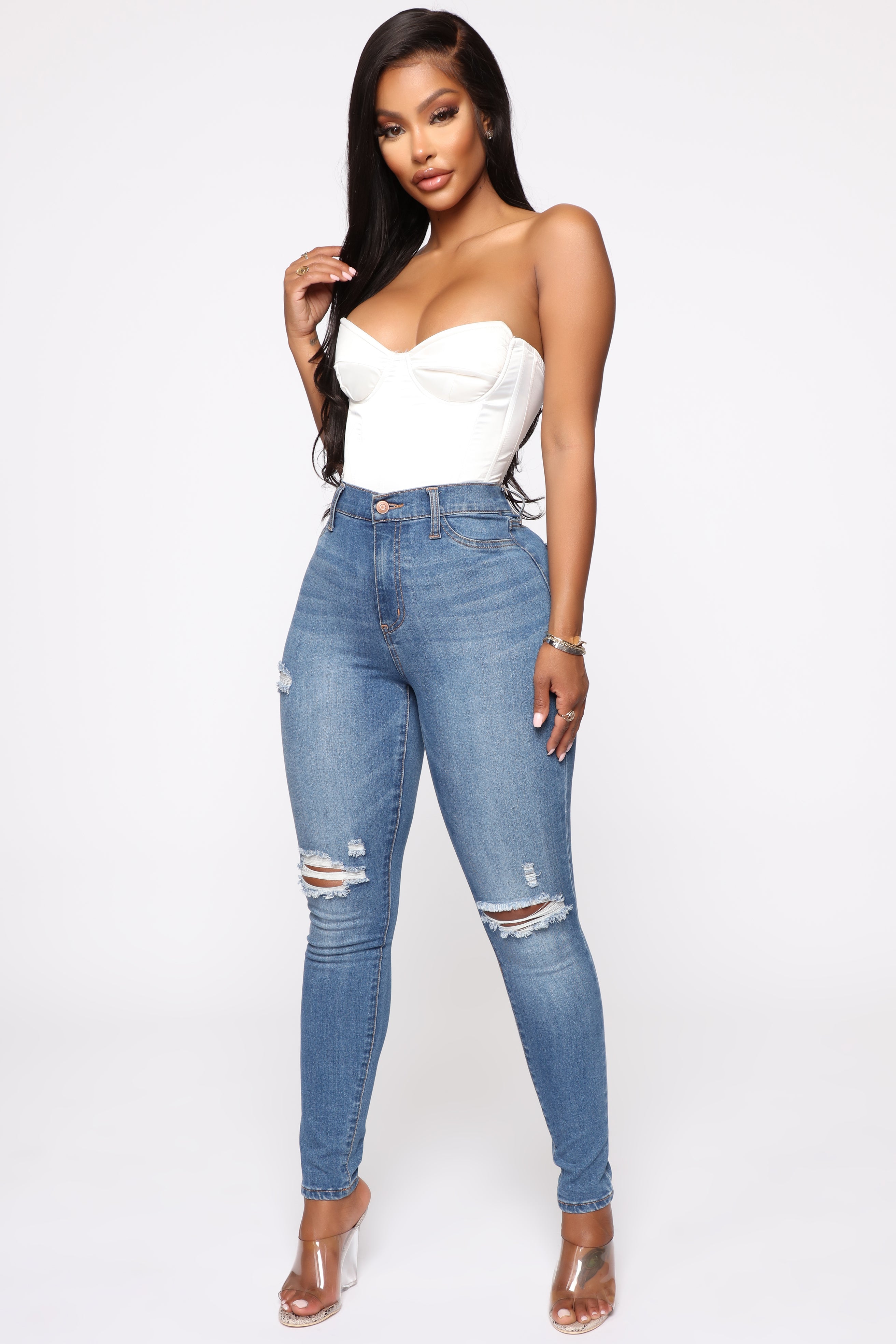 Our Favorite High Rise Skinny Jeans - Medium Blue Wash | Fashion ...