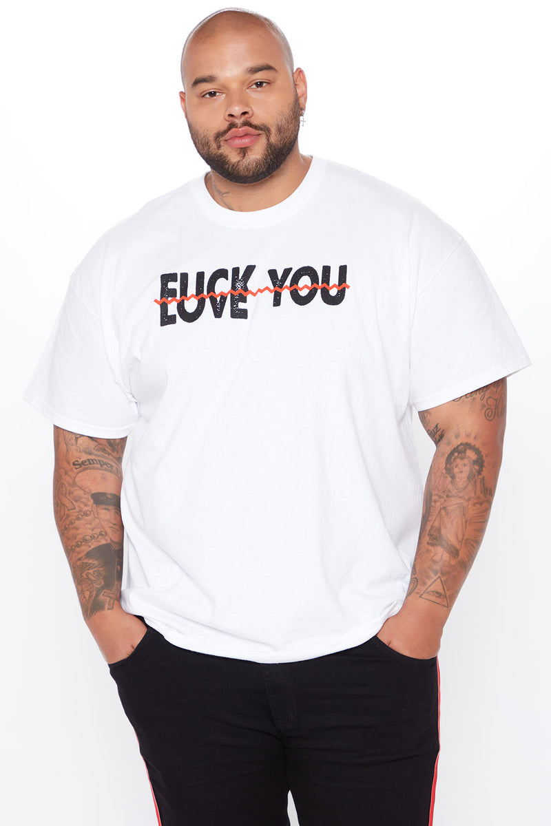 Fuck Love Short Sleeve Tee - White | Fashion Nova, Mens Graphic Tees ...