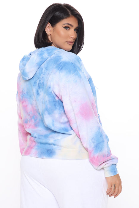 Pastel Marble Zip Up Hoodie Multi Color