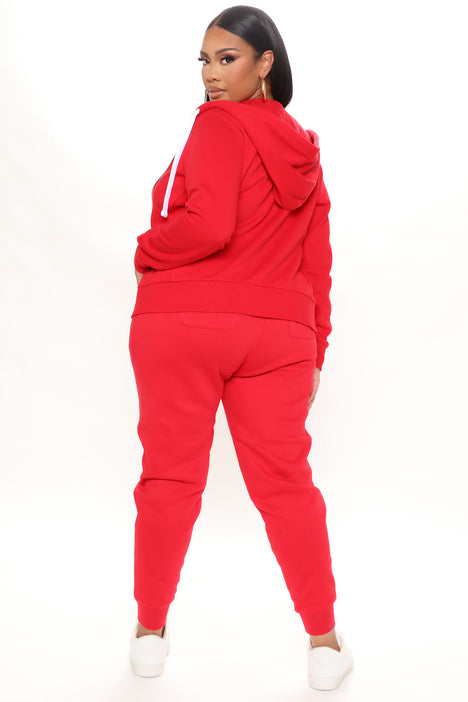 Red joggers set outlet