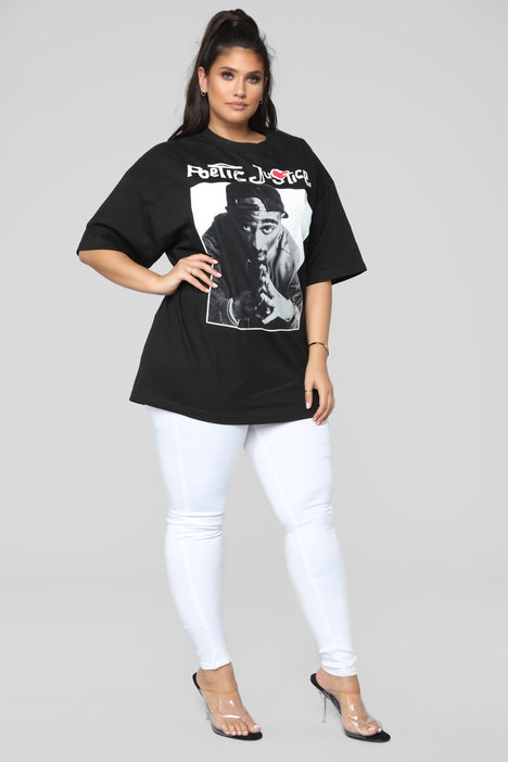Poetic Justice Tunic Tee Black Fashion Nova Screens Tops and