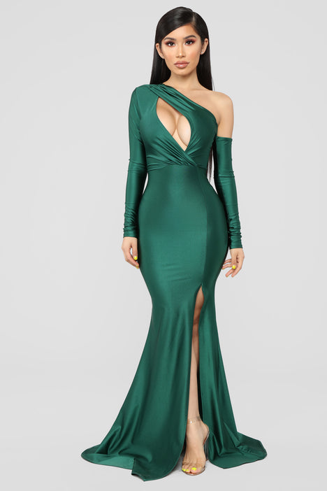 Hunter green dress fashion nova top