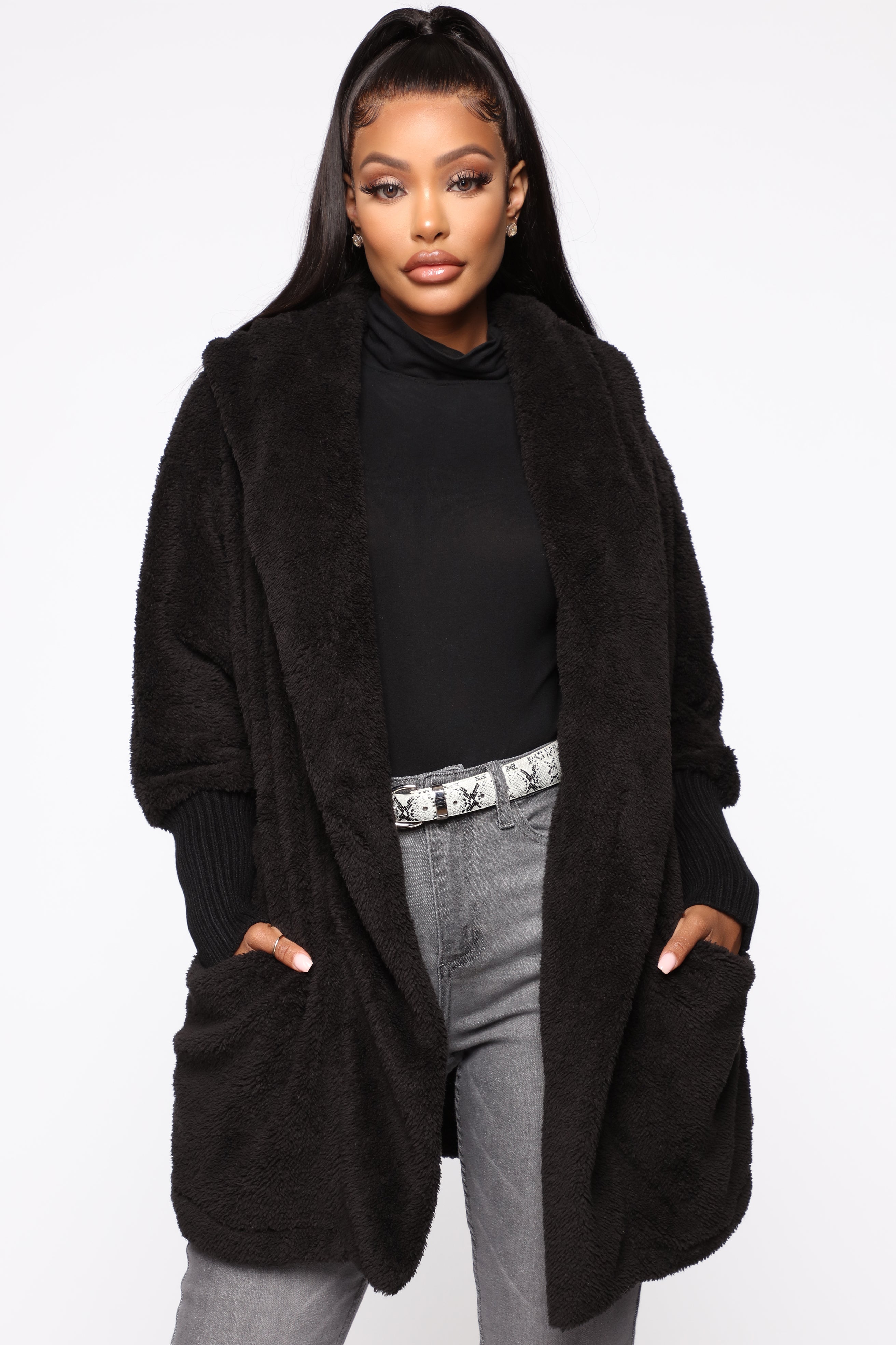 Teddy Oh Baby Jacket - Black, Fashion Nova, Jackets & Coats