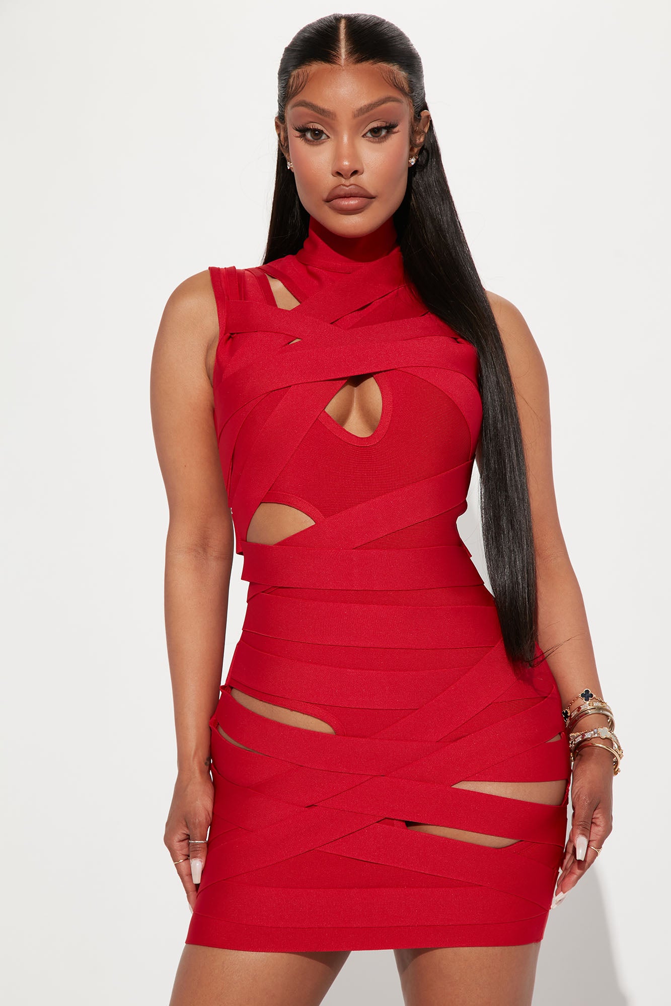 Bonded To You Bandage Dress Red Fashion Nova Dresses
